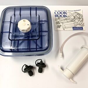 Vacuum Master Blue Quick Flavor Marinator Complete Instruction Booklet Recipes